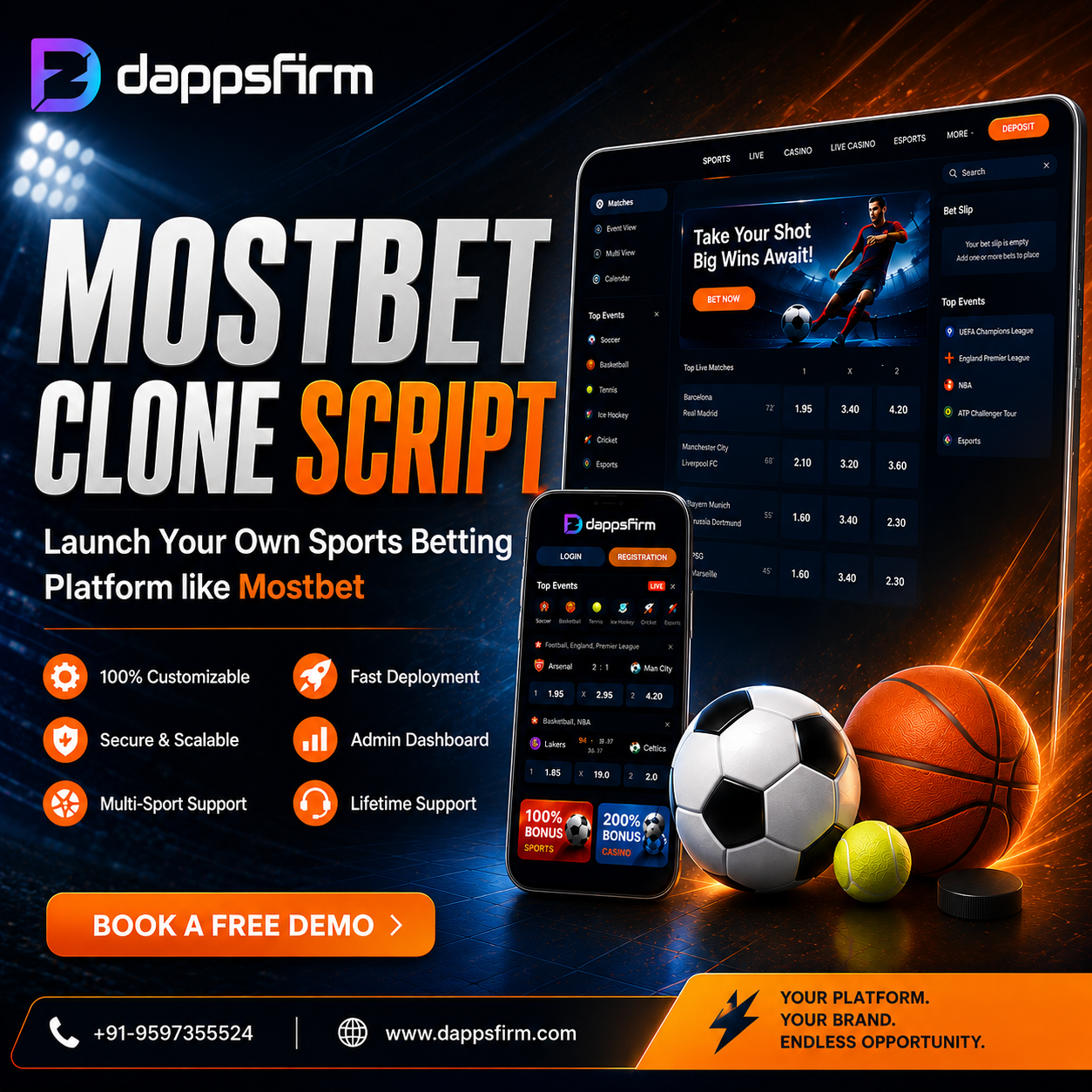 Mostbet Clone Script with Multi-Sports Betting and Live Casino Integration - Image 1